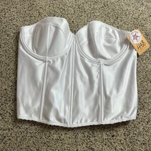 Vintage Empire Intimates Satin Corset Wedding Boned Bustier Longline Bra Sz 48B